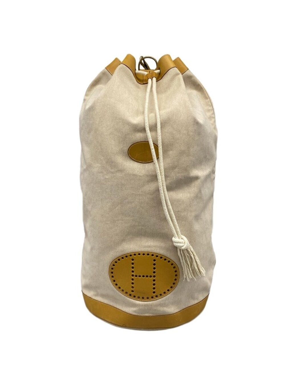 Hermes Shoulder Bag Lunch Ivory Beige Gold Leather